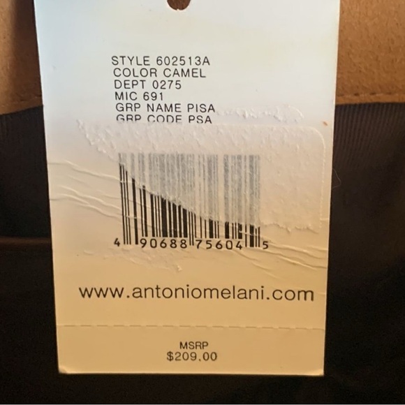 NWT ANTONIO MELANI Tan Suede and Brown  Leather Large Tote Bag 17 x 12 - Picture 4 of 7